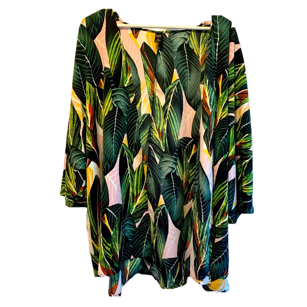 Tropical Leaf Print Women's Top